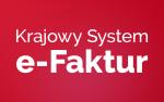 na czerwony tle napis: Krajowy System e-Faktur