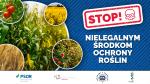 Grafika "Stop nielegalnym środkom ochrony roślin".
