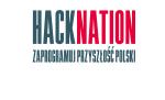 Grafika z tekstem Hacknation. Zaprogramuj przyszłość Polski
